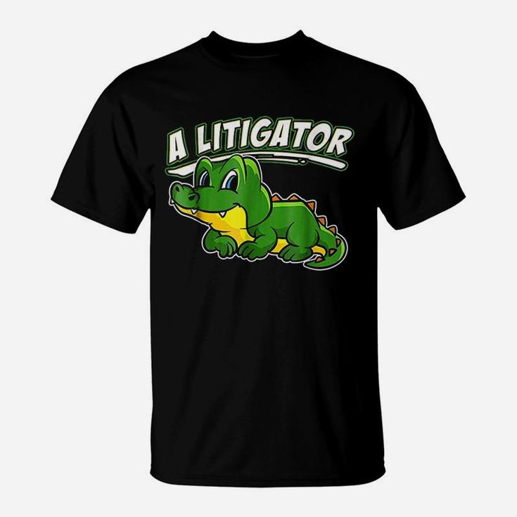A Litigator Cute Alligator Funny Lawyer Attorney T-Shirt