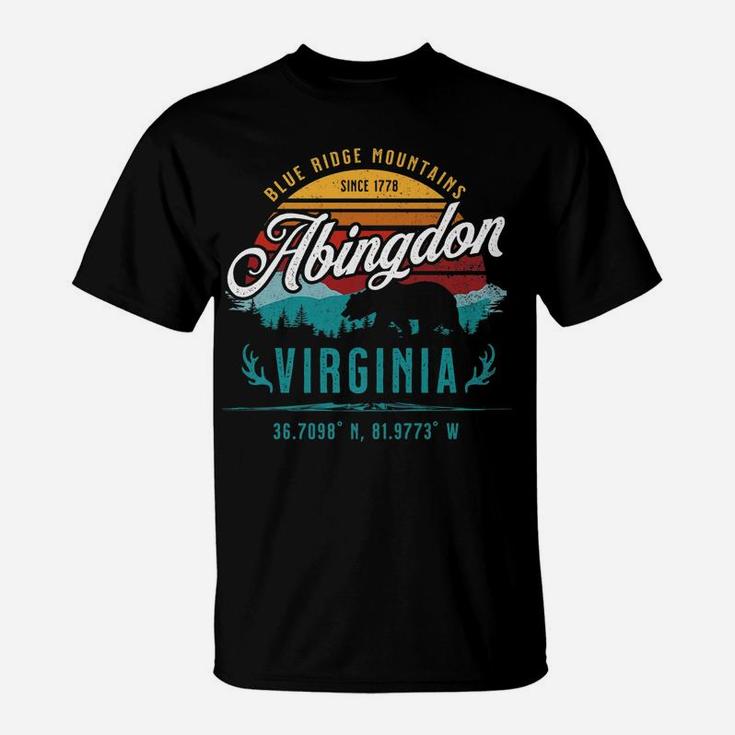 Abingdon Va Virginia Retro Sun Blue Ridge Mountains Souvenir T-Shirt
