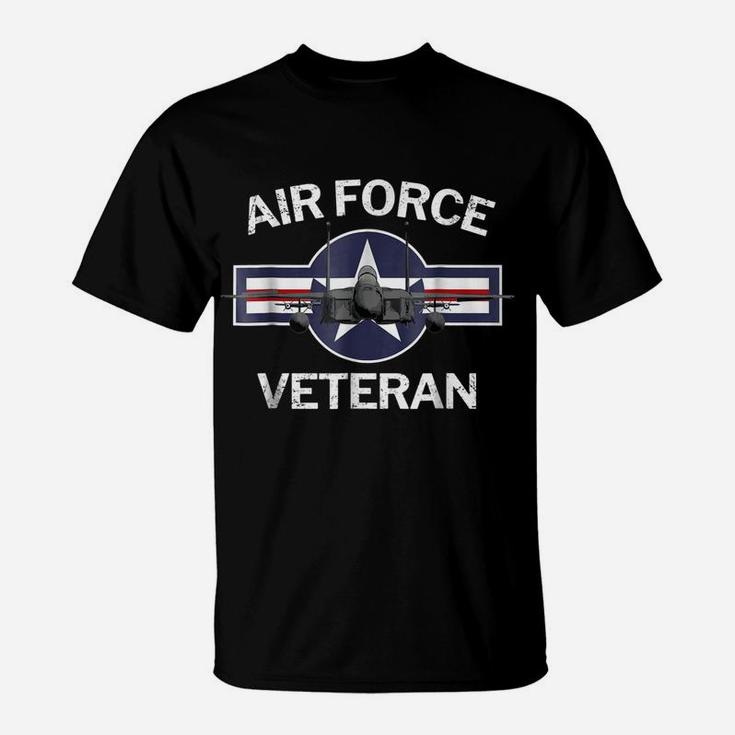Air Force Veteran  With Vintage Roundel And F15 Jet T-Shirt