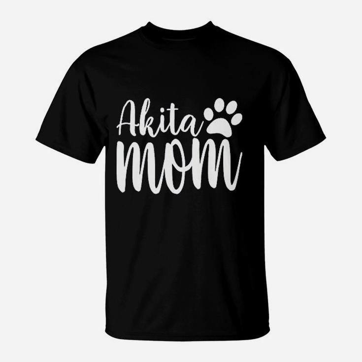 Akita Mom Dog Lover Printed T-Shirt