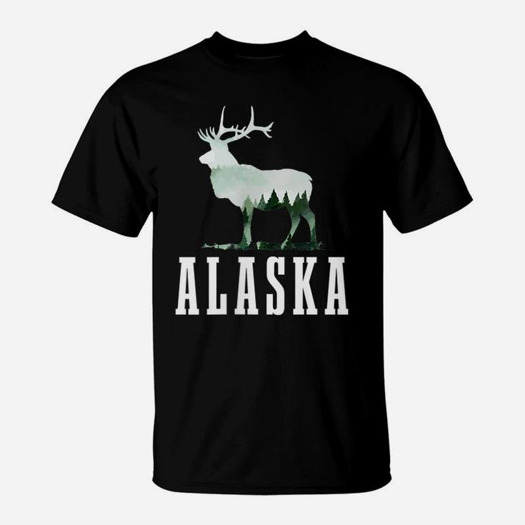 Alaska Elk Moose Outdoor Hiking Hunting Alaskan Nature T-Shirt