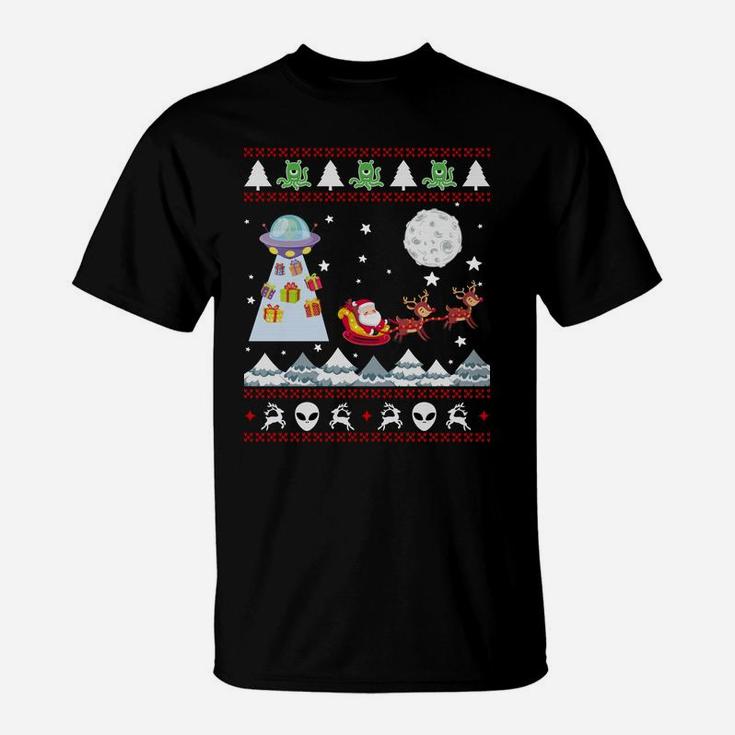 Alien And Santa Christmas Gifts Sweatshirts For Women Men Sweatshirt T-Shirt