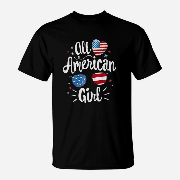 All American Girl Women American Flag 4Th Of July Patriotic T-Shirt