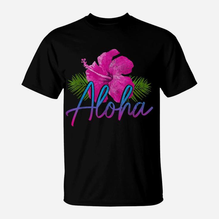 Aloha Hawaiian Islands Hawaii Surf Hibiscus Flower Surfer T-Shirt