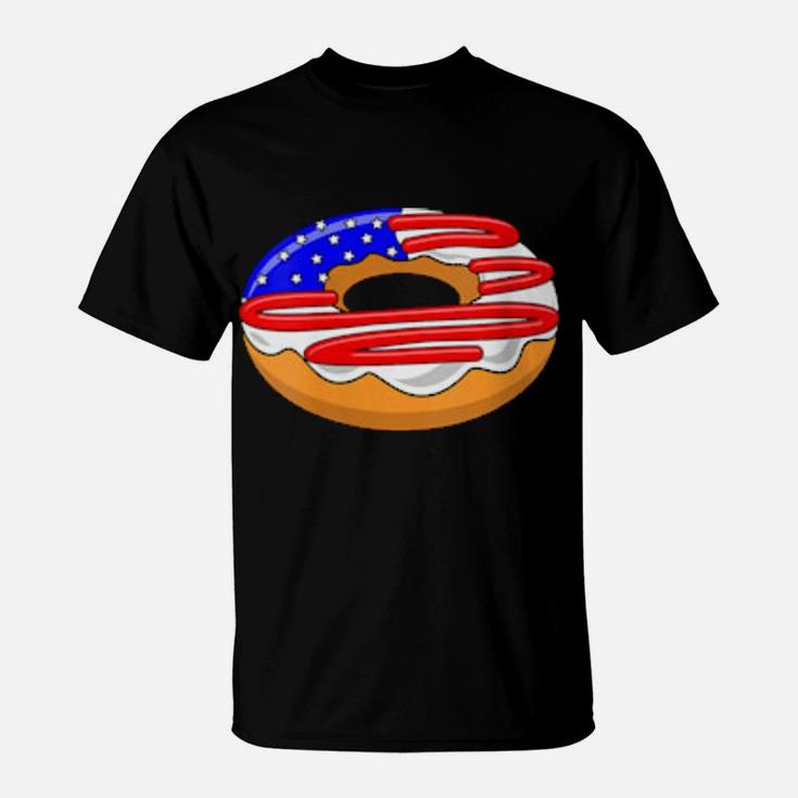 American Flag 4Th Of July Donut T-Shirt