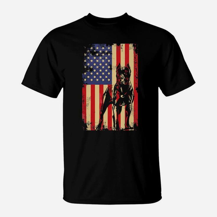 American Flag Cane Corso Shirt For 4Th Of July T-Shirt