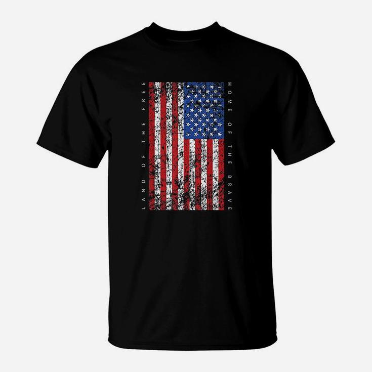 American Flag Land Of The Free Home Of The Brave T-Shirt