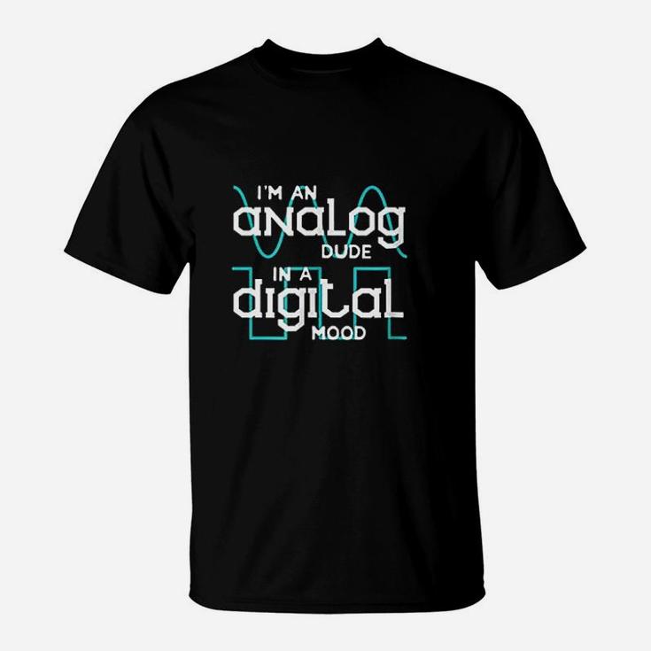 Analog Dude In A Digital Mood Signal Waveform T-Shirt