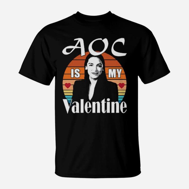 Aoc Is My Valentine Alexandria Ocasiocortez Retro Vintage T-Shirt
