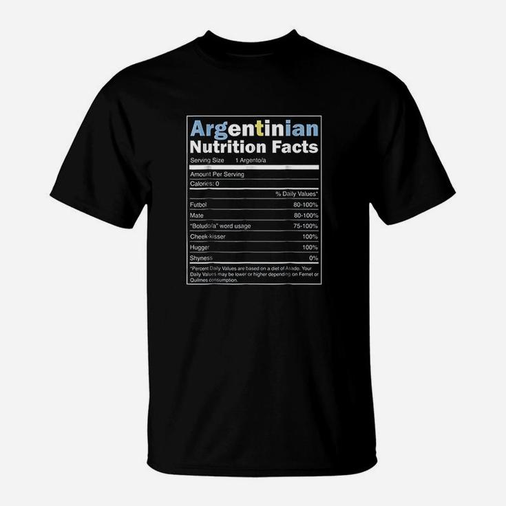 Argentina Funny Argentinian Nutrition Facts T-Shirt