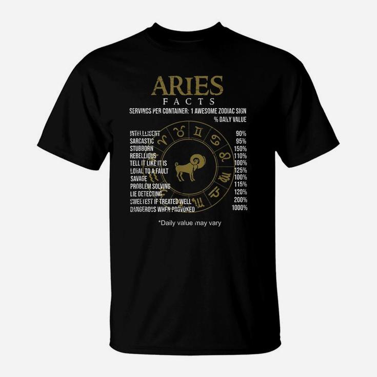 Astrological Sign Aries Facts Zodiac Sign T-Shirt