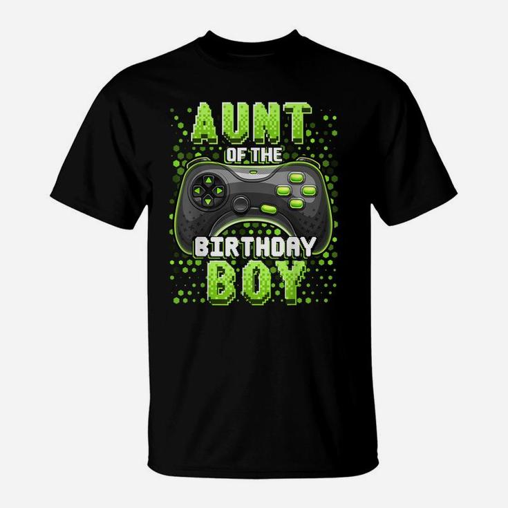 Aunt Of The Birthday Boy Matching Video Game Birthday Gift T-Shirt