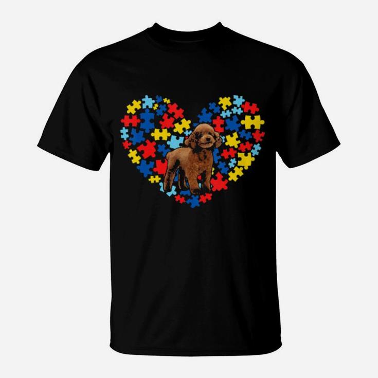 Autism Awareness Poodle Heart Dog Dad Dog Mom Gift T-Shirt