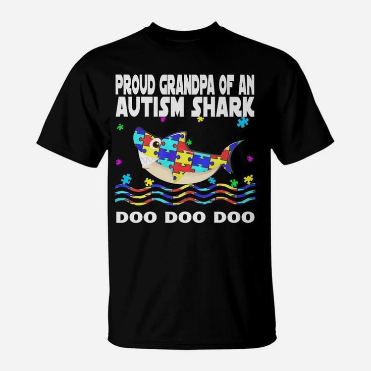 Autism Awareness Shirts Proud Grandpa Of An Autism Shark T-Shirt