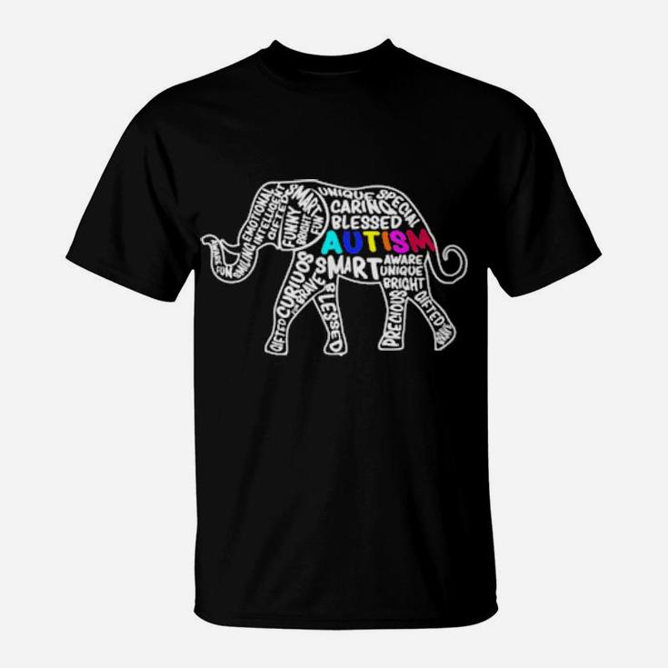 Autism Elephant Autism Awareness Autistic Autism Moms T-Shirt