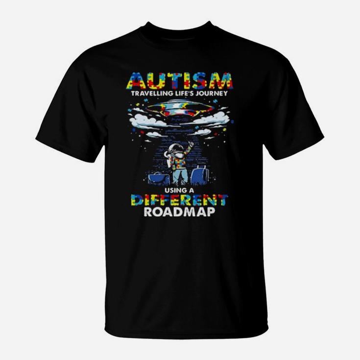 Autism Travelling Lifes Journey Using A Different Roadmap T-Shirt