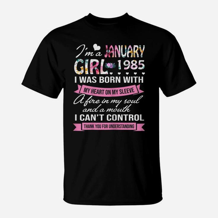 Awesome Since 1985 36Th Birthday I'm A January Girl 1985 T-Shirt