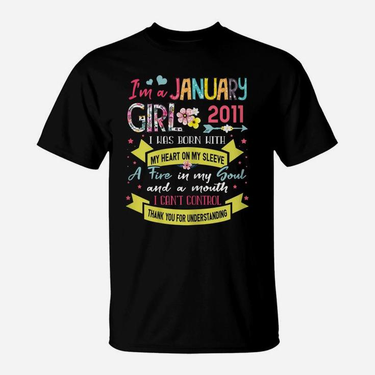 Awesome Since 2011 10Th Birthday I'm A January Girl 2011 T-Shirt