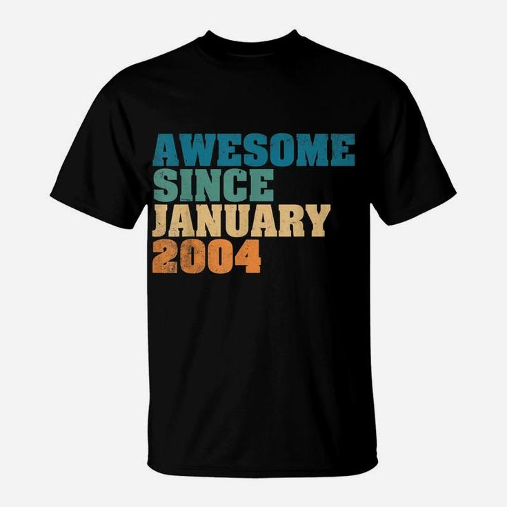 Awesome Since January 2004 16Th Birthday Gift 16 Year Old T-Shirt