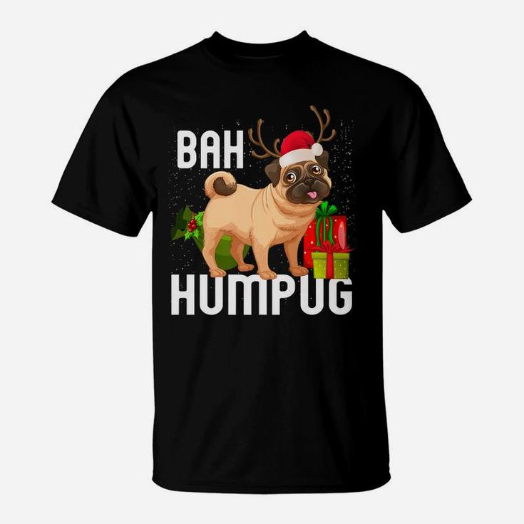 Bah Humpug Puggle Xmas Hum Pug Baby Gifts Pet Dogs T-Shirt