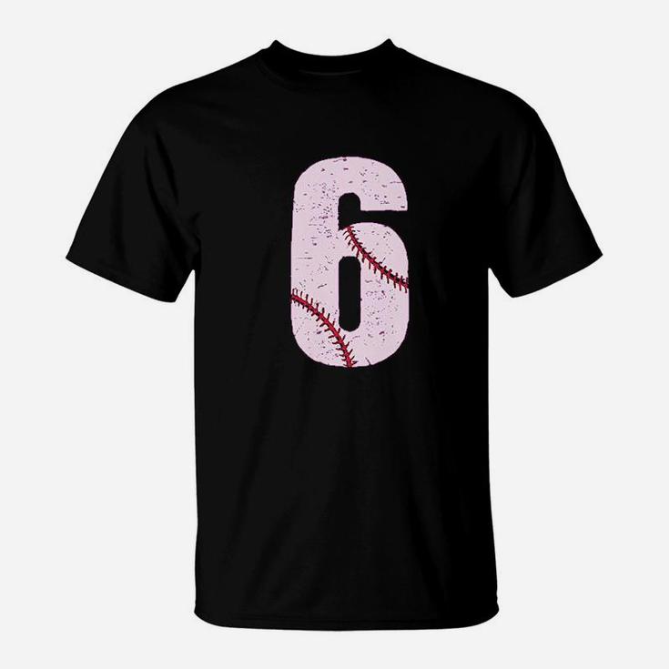 Baseball 6Th Birthday Gift For Six Year Old T-Shirt