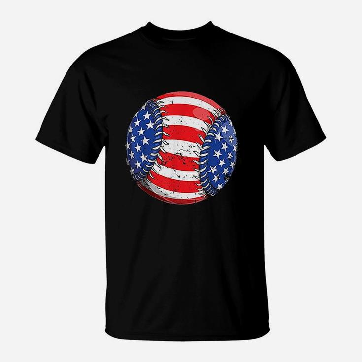 Baseball American Flag T-Shirt