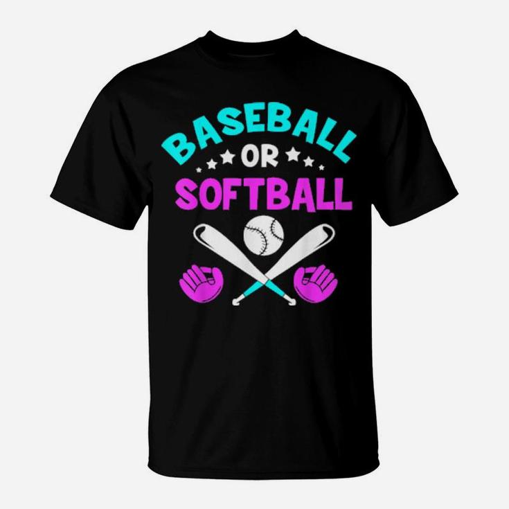 Baseball Or Softball Gender Reveal T-Shirt