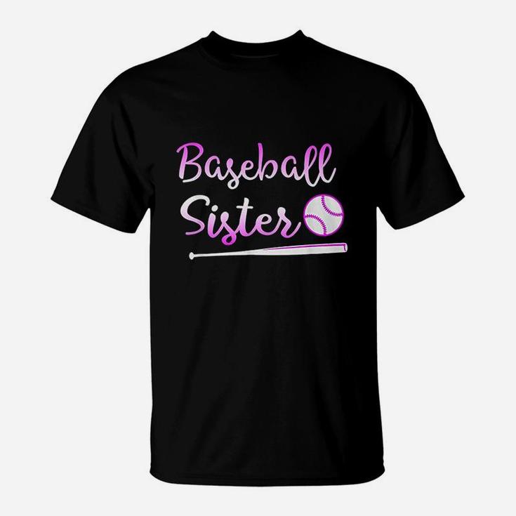 Baseball Sister Summer Gift For Sports Girls T-Shirt