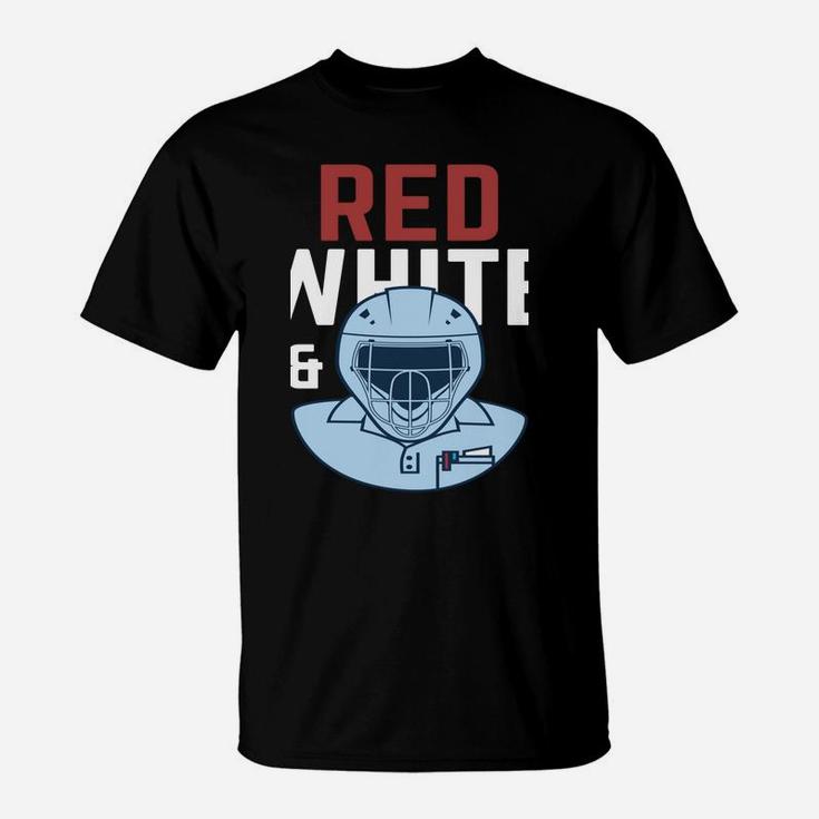 Baseball Umpire Red White Blue Usa America Hoodie T-Shirt