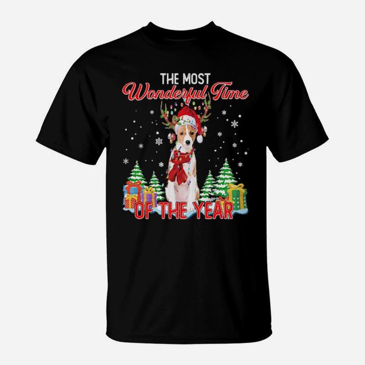 Basenji Santa The Most Wonderful Time Of The Year T-Shirt