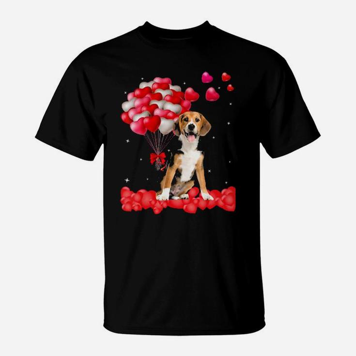 Beagle Valentines Day Outfit Heart Dog Lover T-Shirt