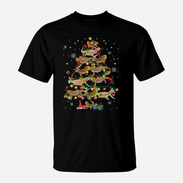 Bearded Dragon Christmas Tree Funny Reptile Lover Xmas Gifts Sweatshirt T-Shirt