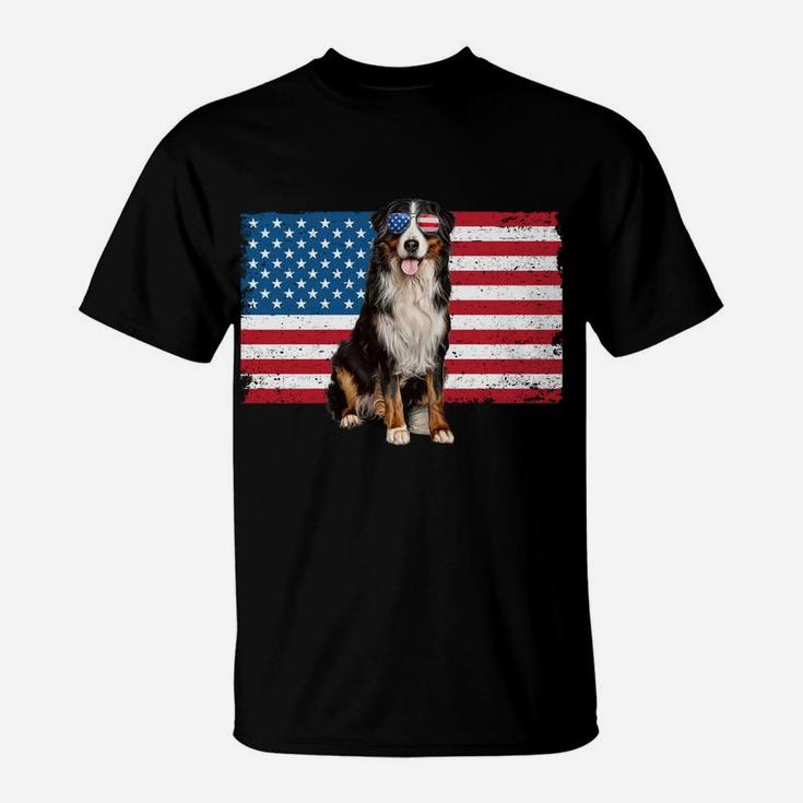 Berner Dad American Flag Dog Lover Owner Bernese Mountain T-Shirt