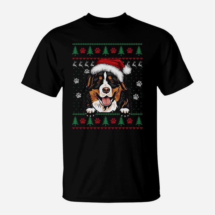 Bernese Mountain Christmas Ugly Sweater Dog Lover Xmas Sweatshirt T-Shirt
