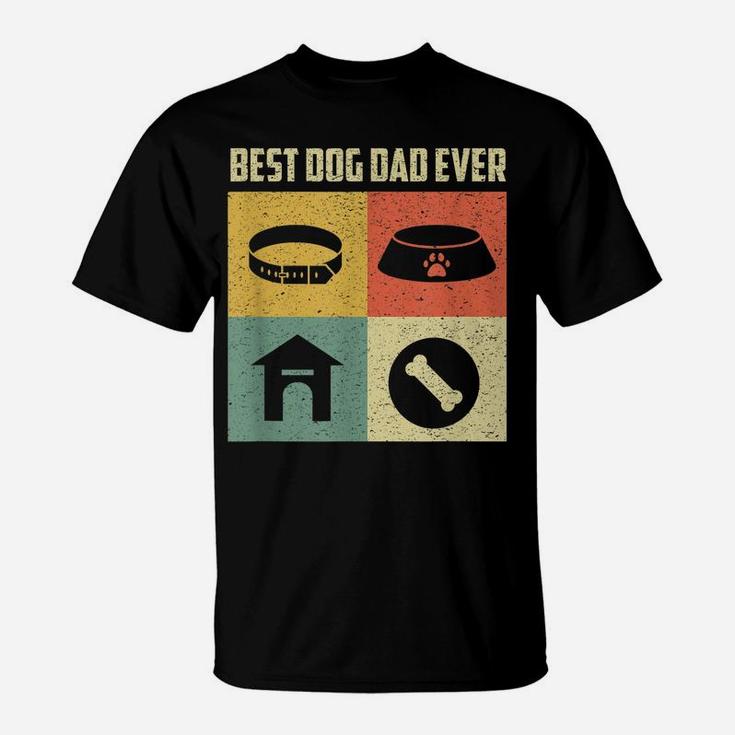 Best Dog Dad Ever Shirt Cool Father's Day Retro Vintage Dog T-Shirt
