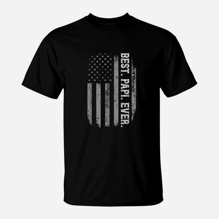 Best Papi Ever Vintage American Flag T-Shirt