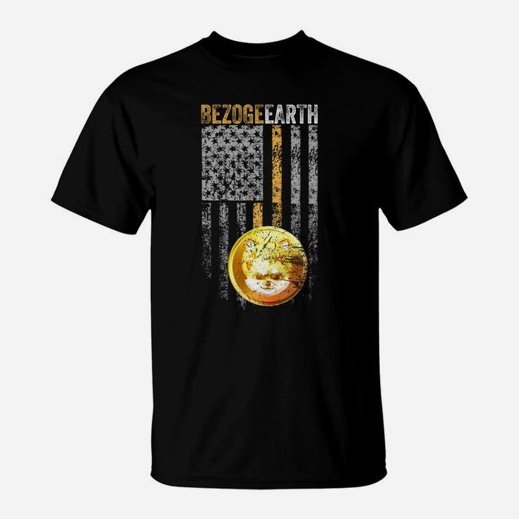 Bezoge Army With American Flag, Bezoge Earth T-Shirt