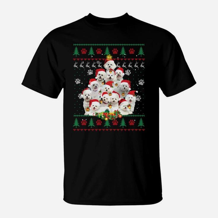 Bichon Frise Christmas Dog Lover Gift Ugly Sweater Xmas Tree Sweatshirt T-Shirt
