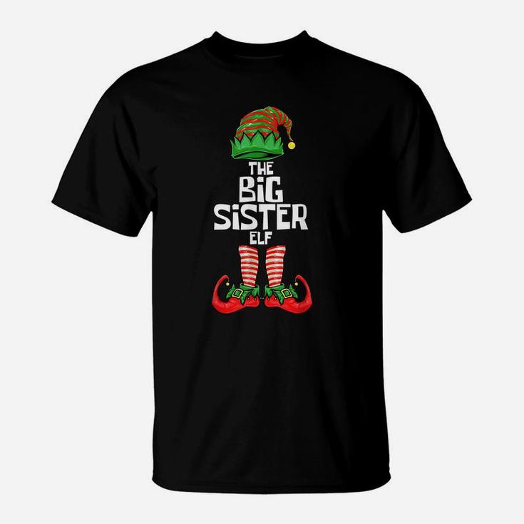 Big Sister Elf Christmas Matching Family T-Shirt