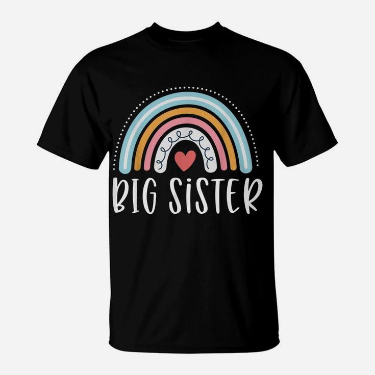 Big Sister Gifts Sibling Family Rainbow Graphic T-Shirt