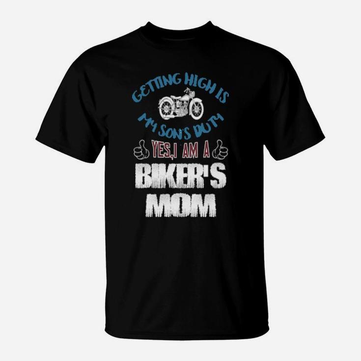Biker's Mom    Vintage Art T-Shirt
