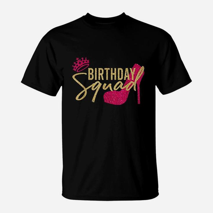 Birthday Squad Party Birthday Pink Gold Shoe Gift T-Shirt