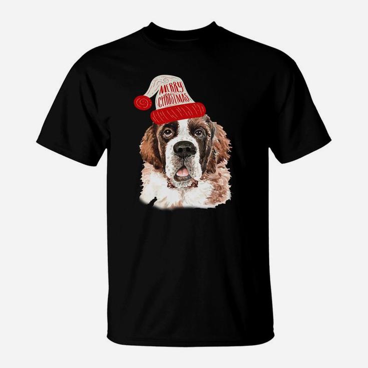 Black Base Saint Bernard Christmas Gift For Dog Lovers Sweatshirt T-Shirt