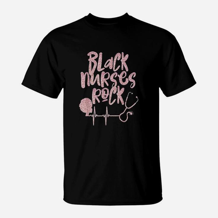 Black Nurses Heartbeat T-Shirt