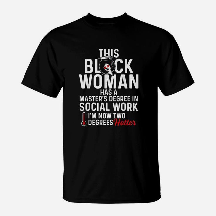 Black Queen Msw Social Work Degrees Masters Graduation T-Shirt