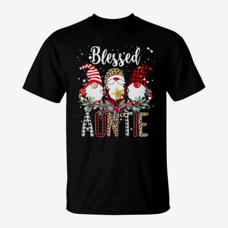 Blessed Auntie Three Gnomes Ugly Xmas Costume T-Shirt