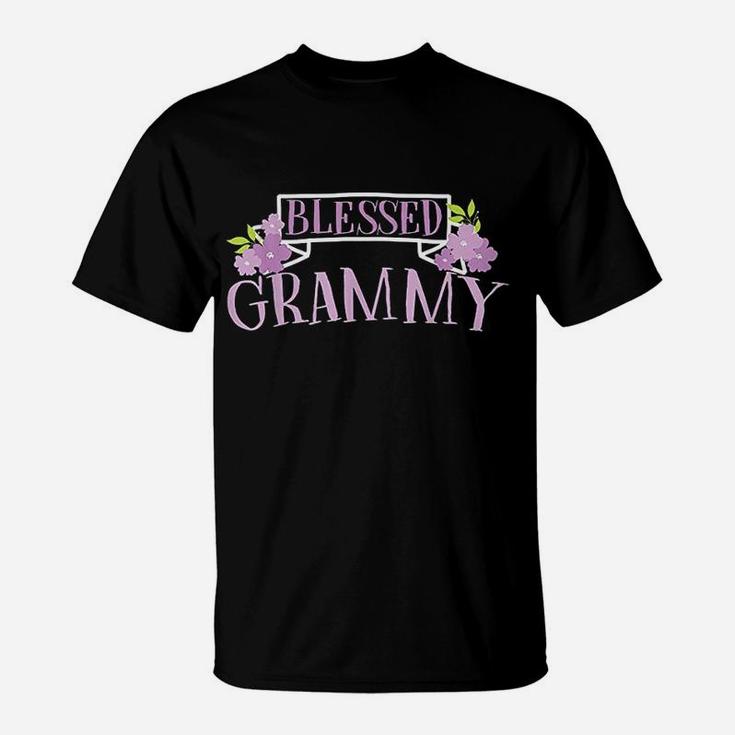 Blessed Grammy Flowers Inspirational Grandma Mothers Day T-Shirt