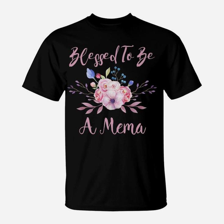 Blessed Mema Gifts - Cute Floral Christian Mema Gifts T-Shirt