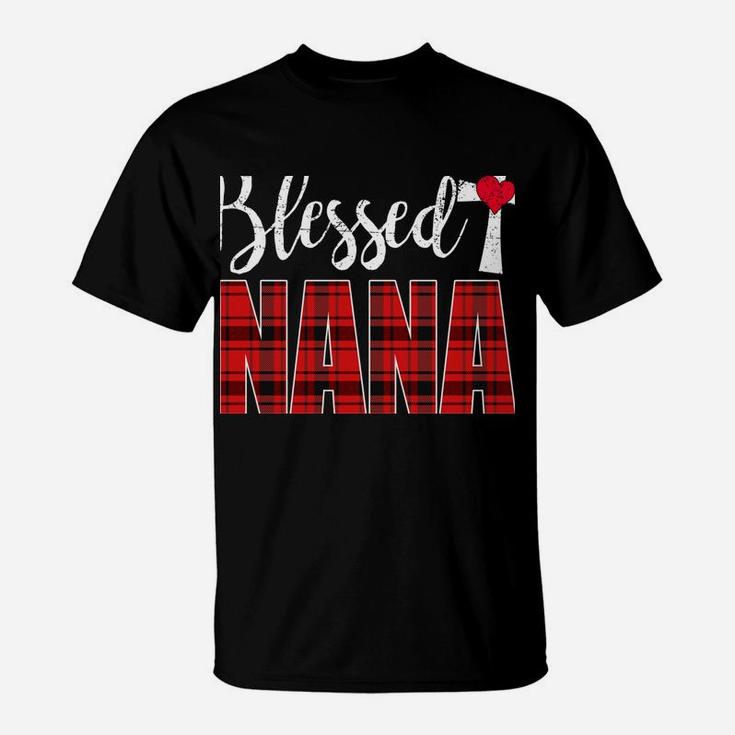 Blessed Nana Cross Caro Christmas Funny Nana Gift Xmas Sweatshirt T-Shirt