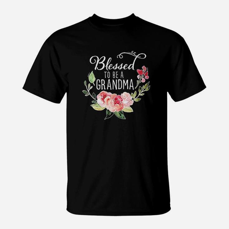 Blessed To Be A Grandma With Flowers T-Shirt
